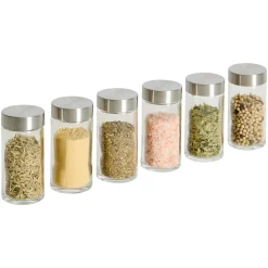 6 bocaux à épices 80ml couvercle inox