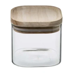 3 bocaux verre empilables couvercle bois