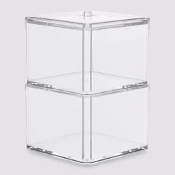 2 boîtes à cotons, Transparent
