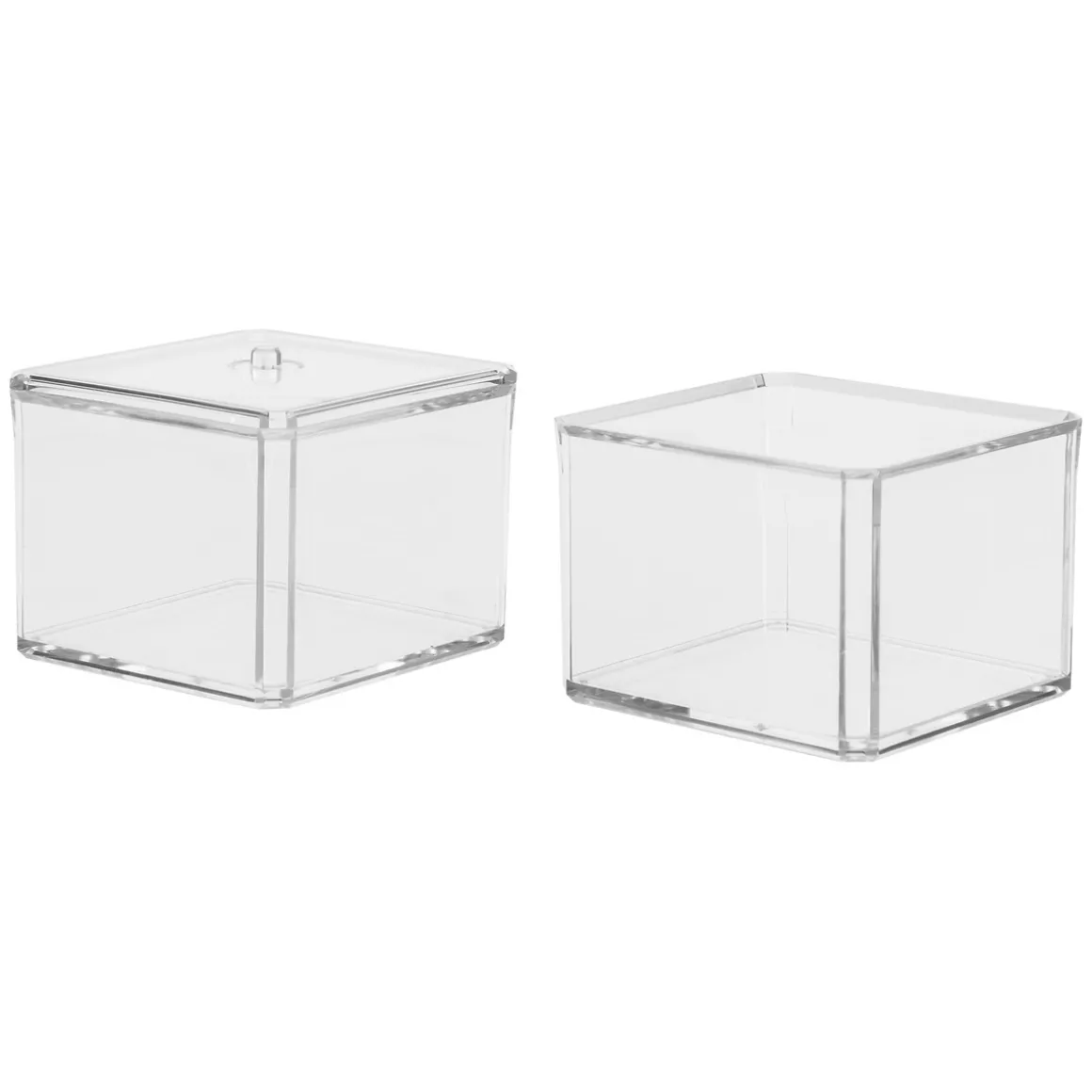 2 boîtes à cotons, Transparent
