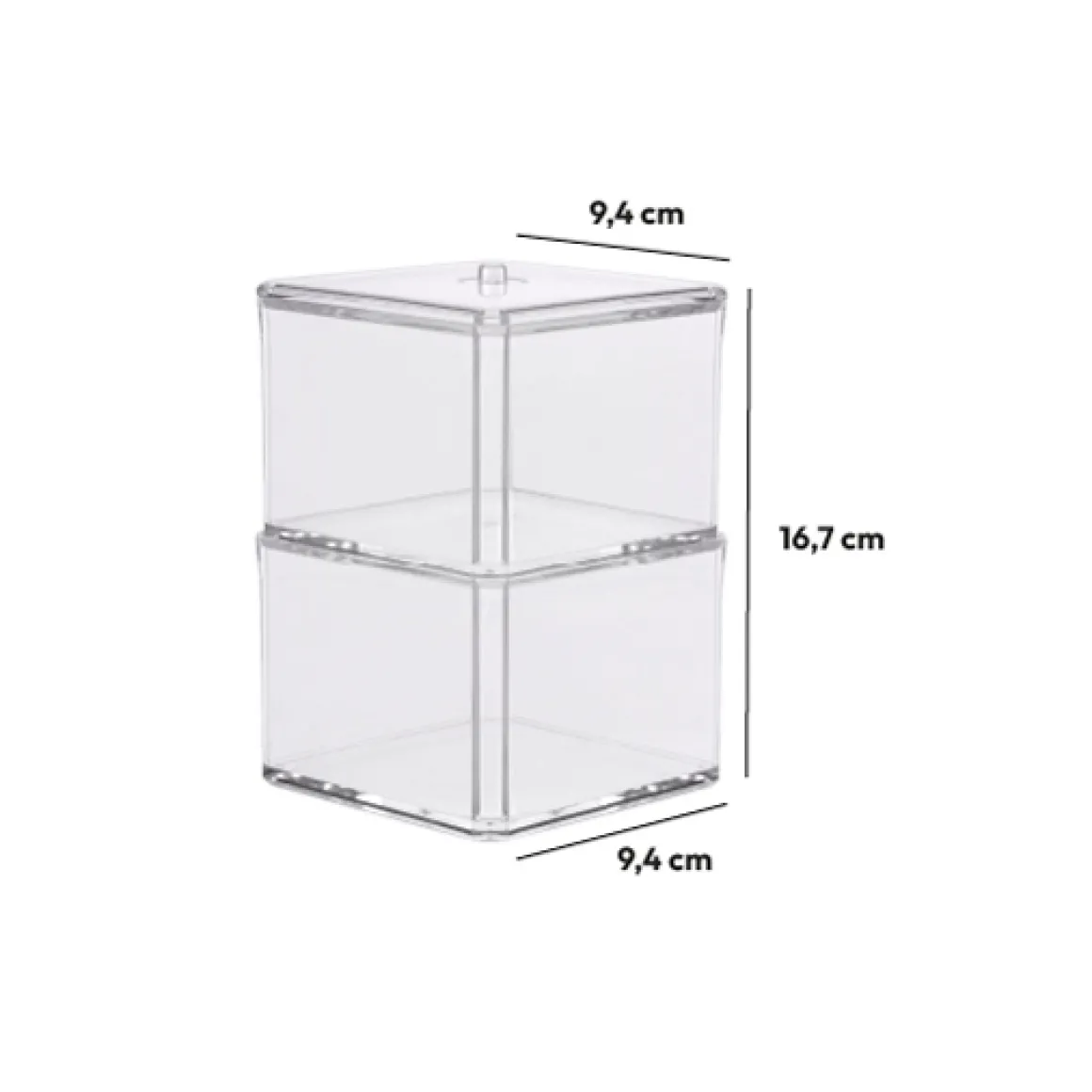 2 boîtes à cotons, Transparent