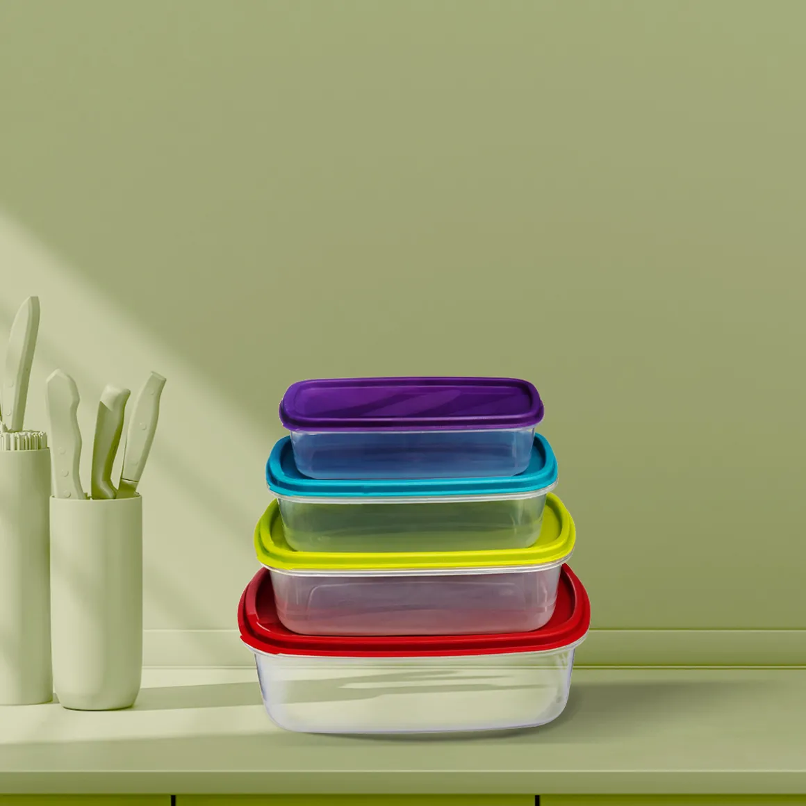 4 boîtes de conservation plastique