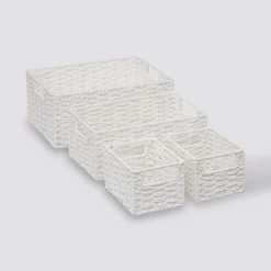 4 paniers de rangement, Blanc