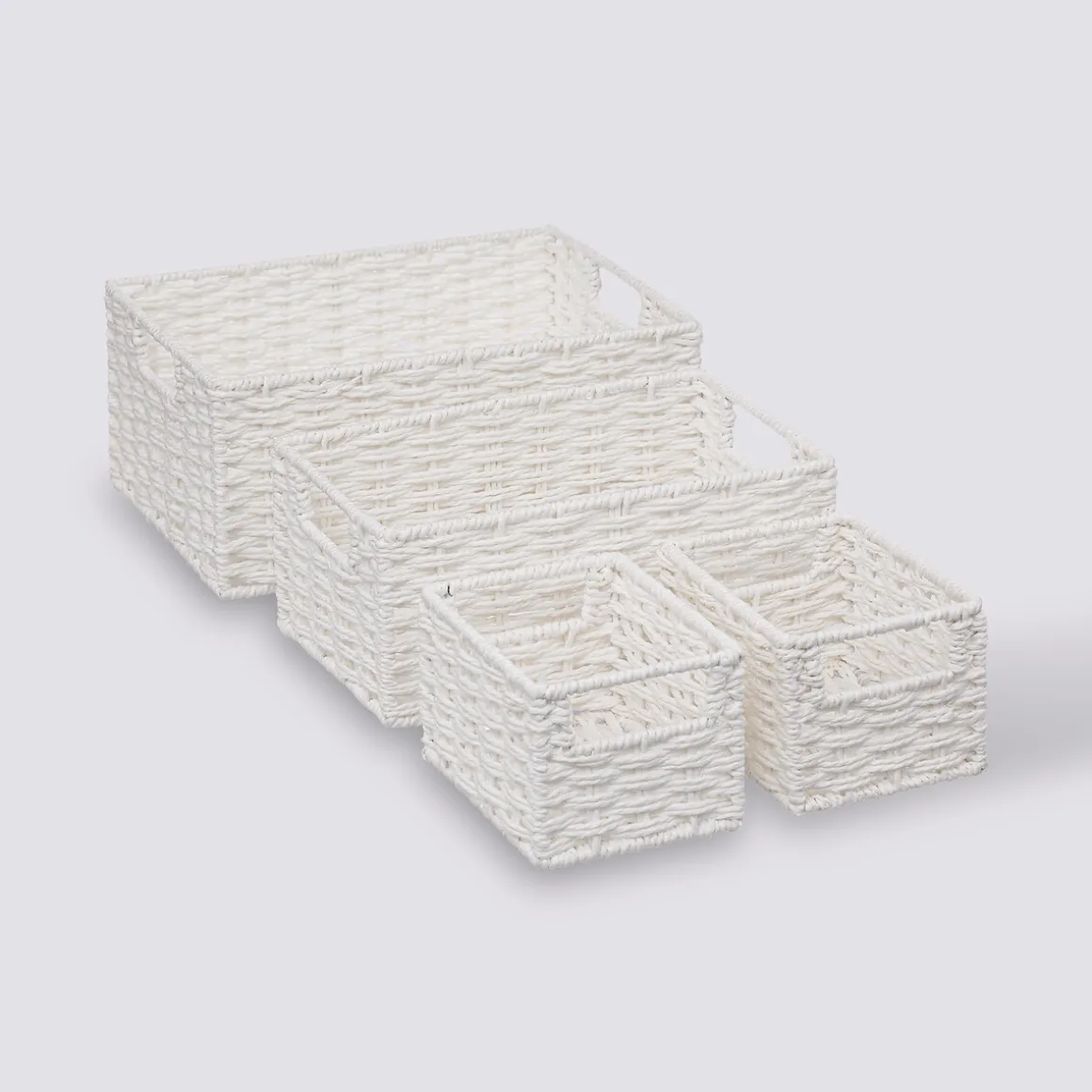 4 paniers de rangement, Blanc