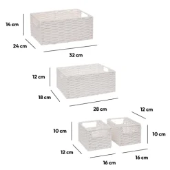 4 paniers de rangement, Blanc