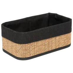 3 paniers en tissu, Bambou et noir