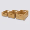 3 paniers rectangle en bambou