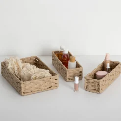 3 paniers tressées, Beige