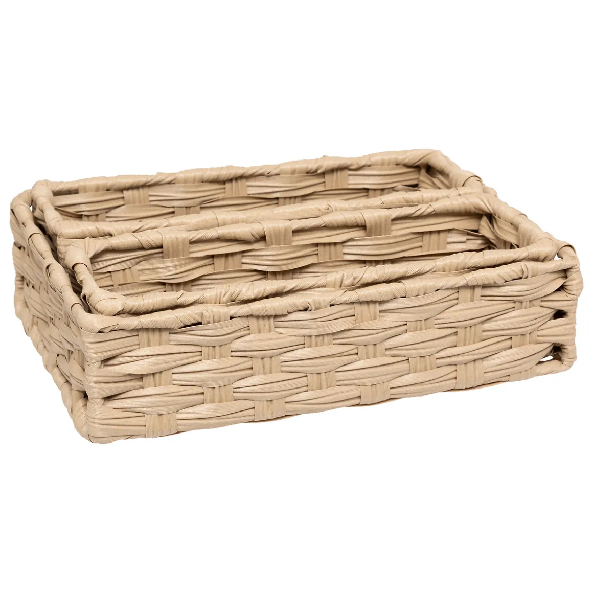 3 paniers tressées, Beige
