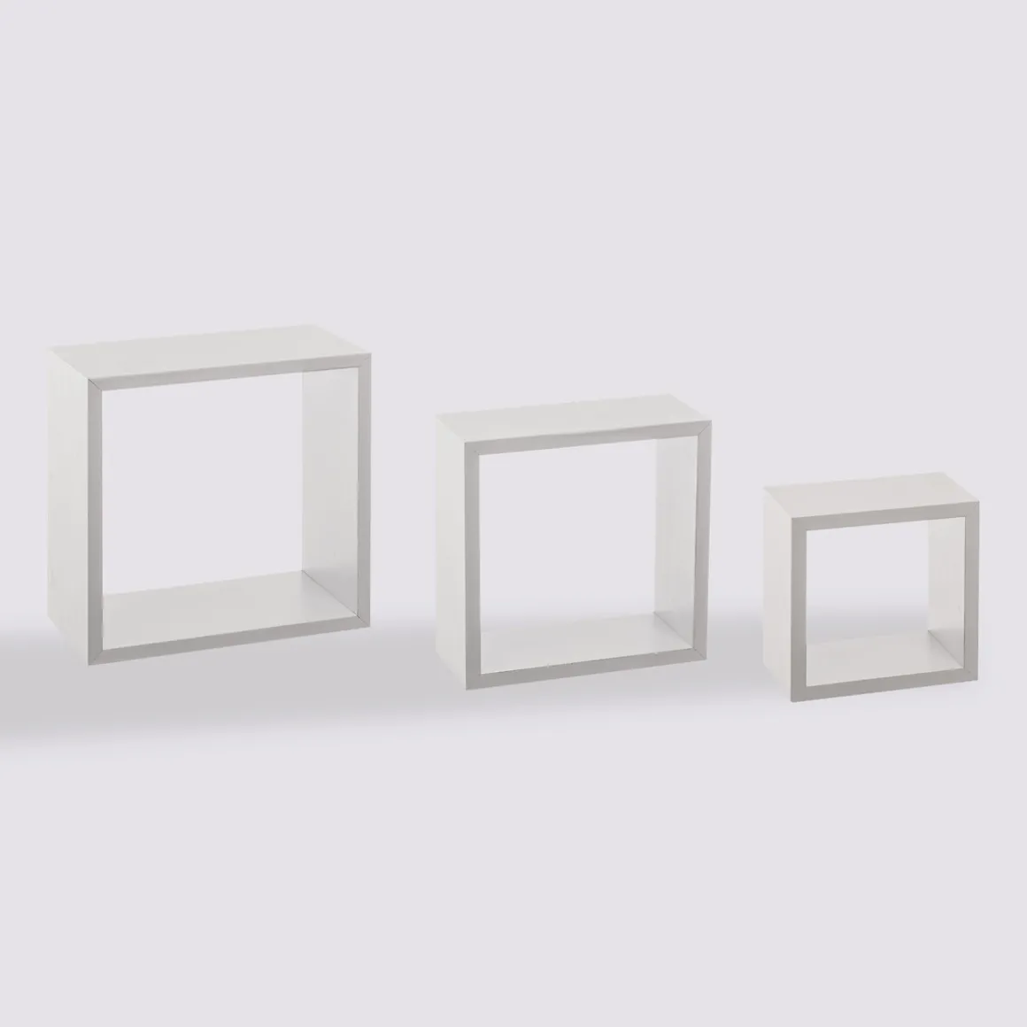 3 petites étagères murales cube, Blanc
