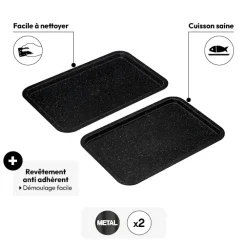2 plaques de cuisson en acier