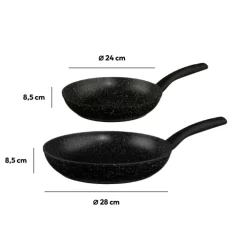 2 poêles Aluminium, 24/28 cm