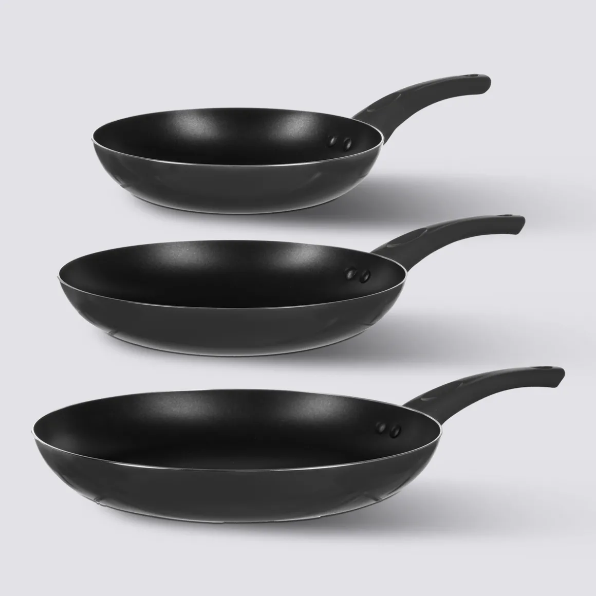 3 poêles aluminium, 20/24/28 cm