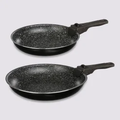 2 poêles Aluminium poignée amovible, 24/28 cm