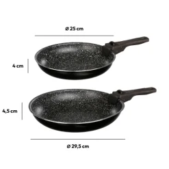 2 poêles Aluminium poignée amovible, 24/28 cm