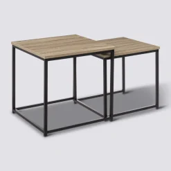 2 tables gigognes, Effet chêne naturel