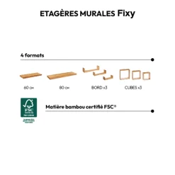 3 étagères murales, Bambou