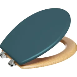 Abattant WC Bois, Bleu pétrole