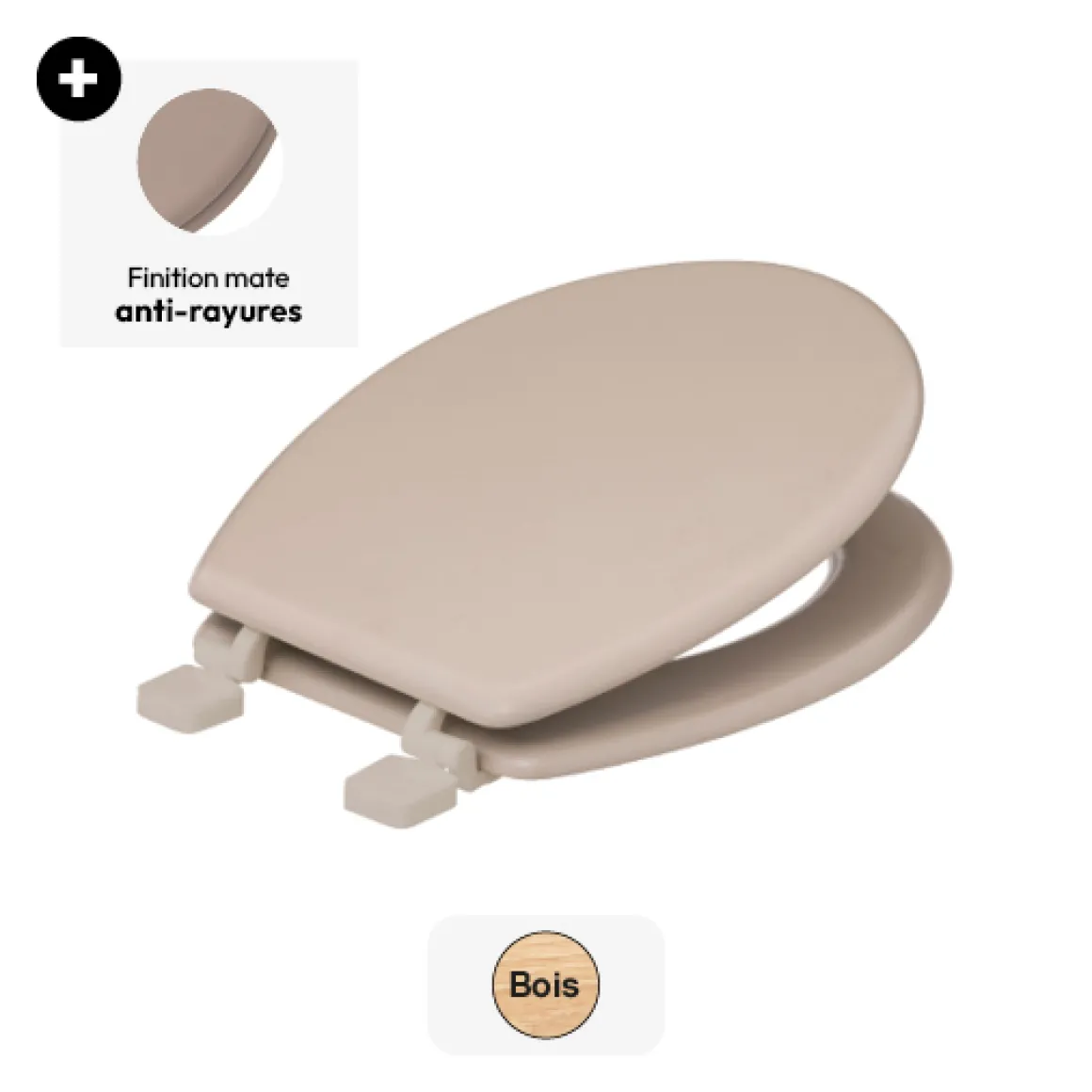 Abattant WC bois, Taupe