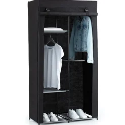 Armoire penderie modulable, tissu noir