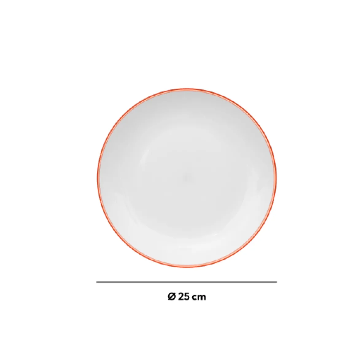 Assiette 25 cm, Rose nacarat