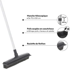 Balai télescopique caoutchouc