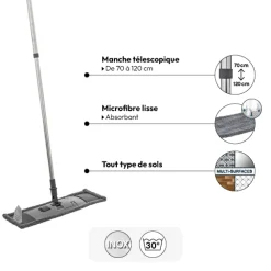 Balai télescopique microfibre lisse