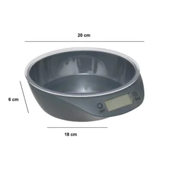 Balance de cuisine numérique avec bol, Gris