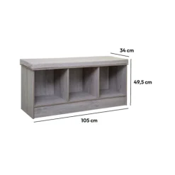 Banc 3 cases, Effet chêne gris
