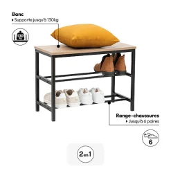 Banc range-chaussures 2 niveaux