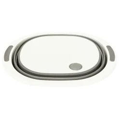 Bassine rétractable avec bouchon 8L, Gris et blanc