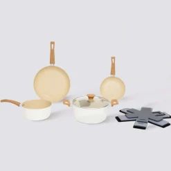 Batterie de cuisine en aluminium forgé, 4 pièces + 6 protections