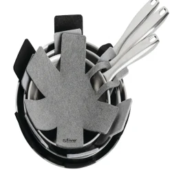 Batterie de cuisine en aluminium, 4 pièces + 6 protections