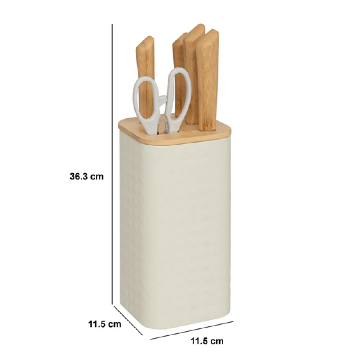 Bloc 4 couteaux et ciseaux, Manche bambou