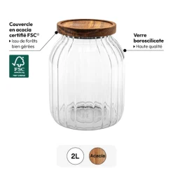 Bocal en verre 2L, Acacia