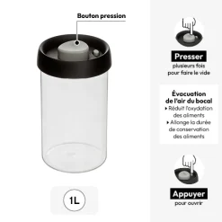 Bocal hermétique en verre, 1L