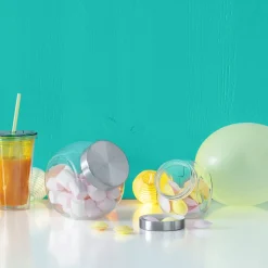 Bocal verre à bonbons couvercle inox 650ml
