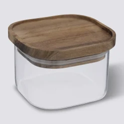 Bocal verre avec couvercle hermétique acacia, 0,4L