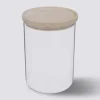 Bocal verre avec couvercle hermétique hévéa, 1,6L