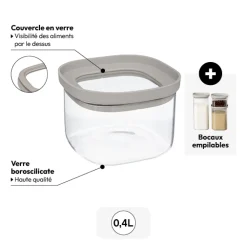 Bocal verre avec couvercle hermétique 0,4L