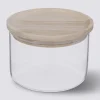Bocal verre avec couvercle hermétique hévéa, 0,3L