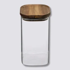 Bocal verre couvercle acacia 1,3L