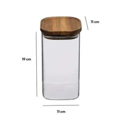 Bocal verre couvercle acacia 1,3L
