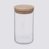 Bocal verre couvercle bois 1L