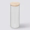 Bocal verre couvercle bois 1,6L