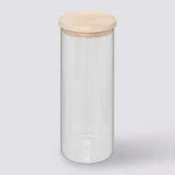 Bocal verre couvercle bois 1,6L