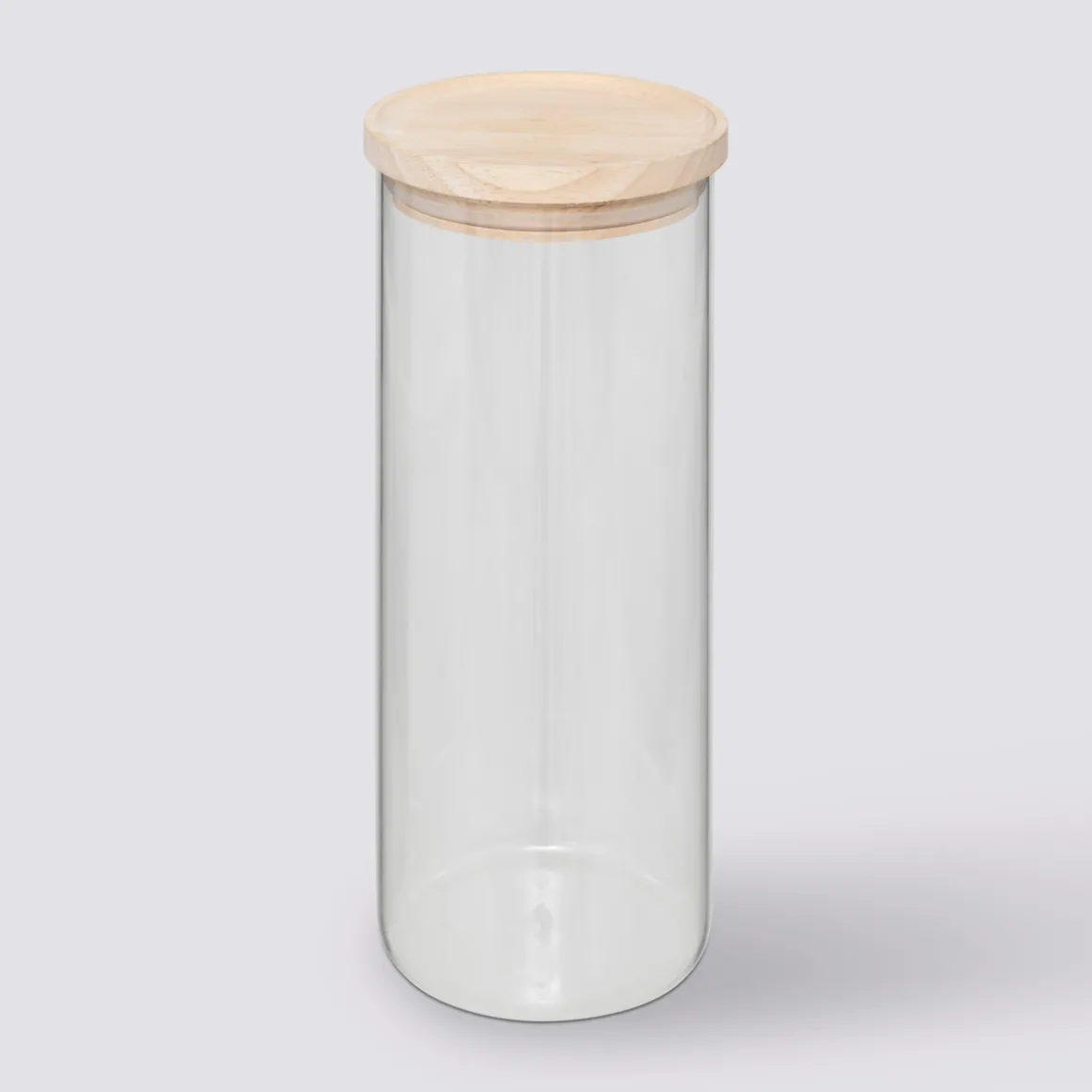 Bocal verre couvercle bois 1,6L