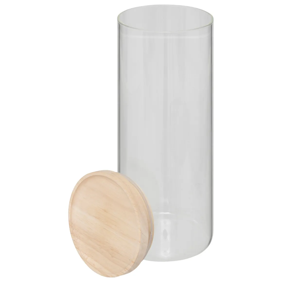 Bocal verre couvercle bois 1,6L