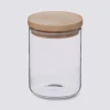 Bocal verre couvercle bois 0,6L