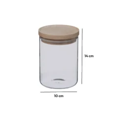 Bocal verre couvercle bois 0,6L